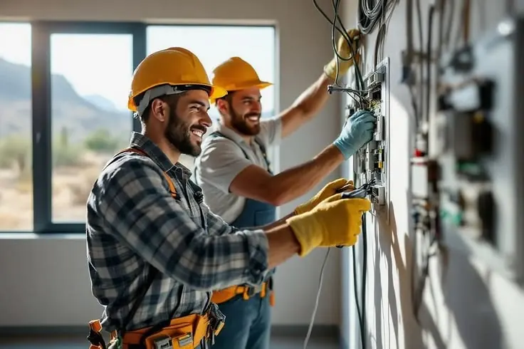Acil Çilingir Fethiye ekip üyelerinin servis aracının önünde grup fotoğrafı